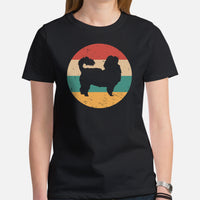 Shih Tzu Dog Themed Clothes & Attire - Canine Tee Shirts, Outfit For Humans - Gifts for Dog Moms, Dads & Lovers - 80s Retro Vibe Shirt - Black, Women