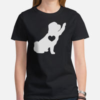Shih Tzu Dog Themed Clothes & Attire - Canine Tee Shirts & Outfit For Humans - Gifts for Dog Moms, Dads & Lovers - Dog High-fives Shirt - Black, Women