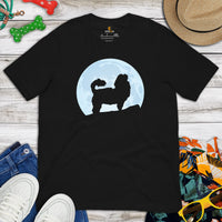 Shih Tzu Dog Themed Clothes & Attire - Canine Tee Shirts & Outfit For Humans - Gifts for Dog Moms, Dads & Lovers - Over The Moon Shirt - Black