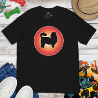 Shih Tzu Dog Themed Clothes & Attire - Canine Tee Shirts, Outfit For Humans - Gifts for Dog Moms, Dads & Lovers - Retro Sunset T-Shirt - Black