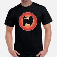 Shih Tzu Dog Themed Clothes & Attire - Canine Tee Shirts, Outfit For Humans - Gifts for Dog Moms, Dads & Lovers - Retro Sunset T-Shirt - Black, Men