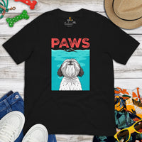 Shih Tzu Dog Themed Clothes & Attire - Canine Tee Shirts & Outfit For Humans - Gifts for Dog Moms, Dads & Lovers - The Paws T-Shirt - Black