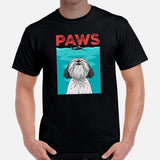 Shih Tzu Dog Themed Clothes & Attire - Canine Tee Shirts & Outfit For Humans - Gifts for Dog Moms, Dads & Lovers - The Paws T-Shirt - Black, Men