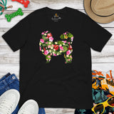 Shih Tzu Dog Themed Clothes & Attire - Canine Tee Shirts & Outfit For Humans - Gifts for Dog Moms & Lovers - Tropical Floral T-Shirt - Black