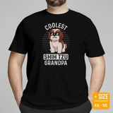 Shih Tzu Dog Themed Clothes & Attire - Funny Canine Tee Shirt For Humans - Gifts for Dog Lovers - Coolest Shih Tzu Grandpa T-Shirt - Black, Plus Size