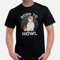 Shih Tzu Dog Themed Clothes & Attire - Funny Canine Tee Shirt For Humans - Gifts for Dog Moms, Dads & Lovers - Born To Howl T-Shirt - Black, Men