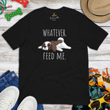 Shih Tzu Dog Themed Clothes & Attire - Funny Canine Tee Shirt For Humans - Gifts for Dog Moms, Dads & Lovers - Feed Me Whatever T-Shirt - Black