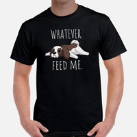 Shih Tzu Dog Themed Clothes & Attire - Funny Canine Tee Shirt For Humans - Gifts for Dog Moms, Dads & Lovers - Feed Me Whatever T-Shirt - Black, Men