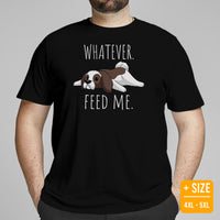 Shih Tzu Dog Themed Clothes & Attire - Funny Canine Tee Shirt For Humans - Gifts for Dog Moms, Dads & Lovers - Feed Me Whatever T-Shirt - Black, Plus Size