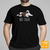 Shih Tzu Dog Themed Clothes & Attire - Funny Canine Tee Shirt For Humans - Gifts for Dog Moms, Dads & Lovers - Not Today T-Shirt - Black, Plus Size