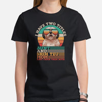 Shih Tzu Dog Themed Clothes & Attire - Funny Canine Tee Shirt For Humans - Gifts for Dog Moms & Lovers - Aunt And Shih Tzu Mom T-Shirt - Black, Women