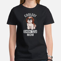 Shih Tzu Dog Themed Clothes & Attire - Funny Canine Tee Shirt For Humans - Gifts for Dog Moms & Lovers - Coolest Shih Tzu Mom T-Shirt - Black, Plus Size