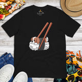 Shih Tzu Dog Themed Clothes & Attire - Funny Canine Tee Shirts & Outfit For Humans - Gifts for Dog Lovers - Cute Nigiri Sushi T-Shirt - Black