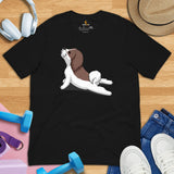 Shih Tzu Dog Themed Clothes & Attire - Funny Canine Tee Shirts & Outfit For Humans - Gifts for Dog Lovers - Cute Yoga Pose T-Shirt - Black