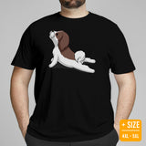 Shih Tzu Dog Themed Clothes & Attire - Funny Canine Tee Shirts & Outfit For Humans - Gifts for Dog Lovers - Cute Yoga Pose T-Shirt - Black, Plus Size