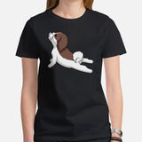 Shih Tzu Dog Themed Clothes & Attire - Funny Canine Tee Shirts & Outfit For Humans - Gifts for Dog Lovers - Cute Yoga Pose T-Shirt - Black, Women