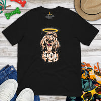 Shih Tzu Dog Themed Clothes & Attire - Funny Canine Tee Shirts & Outfit For Humans - Gifts for Dog Lovers - Holy Shih Tzu T-Shirt - Black