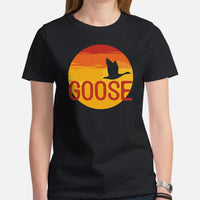 Upland Hunting Shirt - Presents, Gift Ideas for Bird Lovers, Hunters, Birdwatchers, Birders - Silly Goose & Duck Shirt - Mallard Tee Shirt - Black, Women