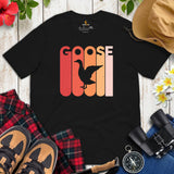Hunting Shirt - Presents, Gift Ideas for Bird Lovers, Hunters, Birdwatchers, Birders - Silly Goose & Duck Shirt - Retro Goose T-Shirt - Black