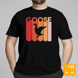 Hunting Shirt - Presents, Gift Ideas for Bird Lovers, Hunters, Birdwatchers, Birders - Silly Goose & Duck Shirt - Retro Goose T-Shirt - Black, Large Size for Overweight