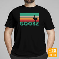 Silly Goose Retro Aesthetic T-shirt - Mallard, Widgeon, Geese Shirt - Cottagecore, Farmcore Tee for Granola Girl & Guy, Goose Lovers - Black, Large Size for Overweight