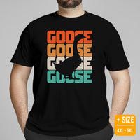 Silly Goose Retro Indie Aesthetic T-shirt - Mallard, Widgeon, Geese Shirt - Cottagecore, Farmcore Tee for Granola Girl & Guy - Black, Large Size for Overweight