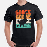 Silly Goose Retro Indie Aesthetic T-shirt - Mallard, Widgeon, Geese Shirt - Cottagecore, Farmcore Tee for Granola Girl & Guy - Black, Men