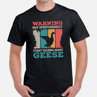 Hunting Shirt - Gifts for Bird Lovers, Hunters, Birdwatchers, Birders - Silly Goose & Duck Shirt - May Start Talking About Geese T-Shirt - Black, Men
