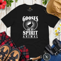 Hunting Shirt - Presents, Gift Ideas for Bird Lovers, Hunters, Birdwatchers, Birders - Silly Goose & Duck Shirt - My Spirit Animal T-Shirt -  Black