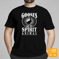 Hunting Shirt - Presents, Gift Ideas for Bird Lovers, Hunters, Birdwatchers, Birders - Silly Goose & Duck Shirt - My Spirit Animal T-Shirt - Black, Large Size for Overweight