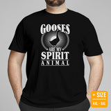 Hunting Shirt - Presents, Gift Ideas for Bird Lovers, Hunters, Birdwatchers, Birders - Silly Goose & Duck Shirt - My Spirit Animal T-Shirt - Black, Large Size for Overweight
