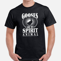 Hunting Shirt - Presents, Gift Ideas for Bird Lovers, Hunters, Birdwatchers, Birders - Silly Goose & Duck Shirt - My Spirit Animal T-Shirt - Black, Men