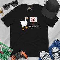 
Silly Goose Video Game T-Shirt - Christmas & Birthday Gaming Gift For Him & Her, A Gamer - Geese Merch - I Wonder Who That's For Shirt - Black