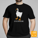 Silly Goose Video Game T-Shirt - Christmas & Birthday Gaming Gift For Him & Her, A Gamer - Geese Merch - I'm The One Who Honks Shirt - Black, Plus Size