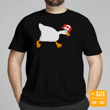 Silly Goose Video Game T-Shirt - Christmas Gaming Gift For Him & Her, Gamer - Geese Merch - Silly Goose Carrying Canada Flag Shirt - Black, Plus Size