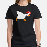 Silly Goose Video Game T-Shirt - Christmas Gaming Gift For Him & Her, Gamer - Geese Merch - Silly Goose Carrying Canada Flag Shirt - Black, Women