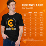 Skiing Shirt - Men's & Women's Snow Ski Attire, Wear, Clothes, Outfit - Gift, Present Ideas for Skiers - Funny Eat Sleep Ski Repeat Tee - Size Chart