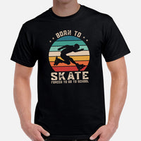 Skate Streetwear & Urban Outfit, Attire - Roller Skating Shirt, Wear, Clothing - Gifts for Skaters - Funny Born To Skate Tee - Black, Men