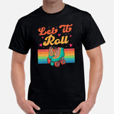 Skate Streetwear & Urban Outfit, Attire - Roller Skating Shirt, Wear, Clothing - Gifts for Skaters - Vintage Let It Roll Tee - Black, Men