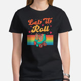 Skate Streetwear & Urban Outfit, Attire - Roller Skating Shirt, Wear, Clothing - Gifts for Skaters - Vintage Let It Roll Tee - Black, Women