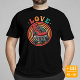 Skate Streetwear & Urban Outfit, Attire - Roller Skating Shirt, Wear, Clothing - Gifts for Skaters - Vintage Love Roller Skating Tee - Black, Plus Size