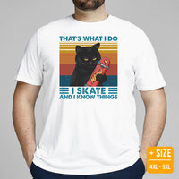 Skateboard Streetwear Outfit, Attire - Skate Shirt, Wear, Clothing - Gifts, Presents for Skateboarders - I Skate And I Know Things Tee - White, Plus Size