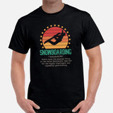 Skiing Shirt - Snowboarding Attire, Gear, Clothes, Outfit - Gift, Present Ideas for Snowboarders - Funny Snowboarding Definition Tee - Black, Men