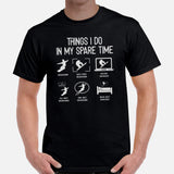 Skiing Shirt - Snowboarding Ski Attire, Gear, Clothes, Outfit - Present Ideas for Snowboarders - Funny Things I Do In My Spare Time Tee - Black, Men
