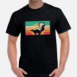 Skunk Retro Sunset Aesthetic T-Shirt - Fart Squirrel Shirt - Woodland Animal Tee - Gift for Skunk & Animal Lovers - Zookeeper Tee - Black, Men