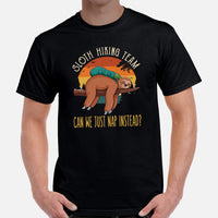 Sloth Hiking Team Shirt - Sloth Lover & Squad T-Shirt - Tree-Dwelling Mammal & Rainforest Creature Shirt - Zoo & Safari Shirt - Black, Men