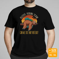 Sloth Hiking Team Shirt - Sloth Lover & Squad T-Shirt - Tree-Dwelling Mammal & Rainforest Creature Shirt - Zoo & Safari Shirt - Black, Plus Size