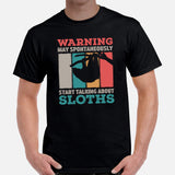 Sloth Lover & Squad T-Shirt - May Start Talking About Sloths Shirt - Tree-Dwelling Mammal & Rainforest Creature Shirt - Safari Shirt - Black, Men