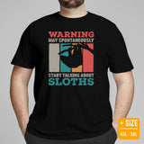 Sloth Lover & Squad T-Shirt - May Start Talking About Sloths Shirt - Tree-Dwelling Mammal & Rainforest Creature Shirt - Safari Shirt - Black, Plus Size