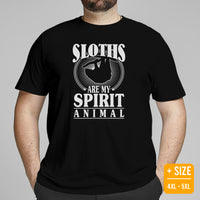 Sloth Lover & Squad T-Shirt - Sloths Are My Spirit Animal Shirt - Tree-Dwelling Mammal & Rainforest Creature Shirt - Zoo & Safari Shirt - Black, Plus Size